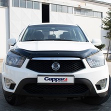 Ssangyong Korando|Actyon Ön Kaput Koruyucu Rüzgarlık Deflektör Akrilik ABS 4mm Parlak Siyah 2012 ve Sonrası