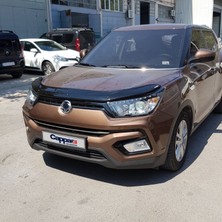 Ssangyong Tivoli Ön Kaput Koruyucu Rüzgarlık Deflektör Akrilik ABS 4mm Parlak Siyah 2015 ve Sonrası