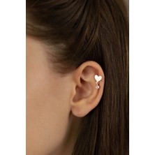 By Barun Kalp Model Tekli Kıkırdak Küpe Rose