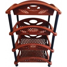 Foldhom 4 Katlı Plastik Sebzelik - Kahverengi