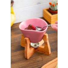 Joy Kitchen Ahşap Standlı Fondü Seti Pembe Renk