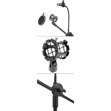Lastvoice MS08 Set Mikrofon Standı Sehpası Ayağı (Filtre Shock Mount Telefon Standlı)