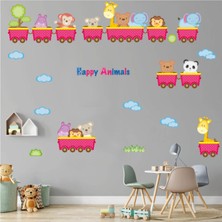 Kt Decoration Sevimli Hayvanların Tren Yolculuğu Xl Dev Çocuk Odası Duvar Sticker