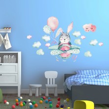 Kt Decoration Sevimli Pilot Tavşan Duvar Sticker Seti