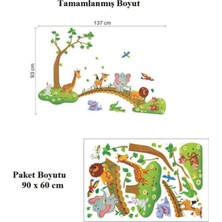 Kt Decoration Çocuk Odası Dekorasyonu Duvar Dekoru Ağaç Köprü ve Hayvanlar