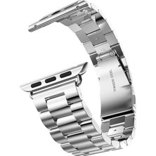 Arabulalaca Apple Watch Uyumlu 44MM Çelik Baklalı Kordon 44 mm Kayış Seri 6