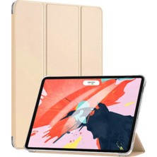 MobaxAksesuar Apple İpad Pro 11 2.Nesil 2020 Kılıf PU Deri Smart Case A2228 A2068 A2230 A2231 Gold