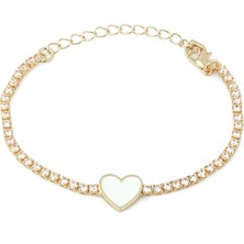 Forentina Altın Kaplama Mineli Kalp Bileklik