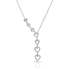 Forenina Gümüş Kaplama Sallantılı Kalp Kolye