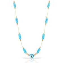 Forentina Nazar Boncuklu Mavi Kolye