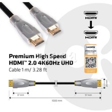 CLUB3D CAC-1311 4K UHD Yüksek Hızlı Premium HDMI 2.0 Kablo - 1m
