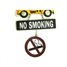 Evim Tatlı Evim Dekoratif Metal Okul Otobüsü Kapı ve Duvar Süsü No Smoking