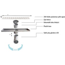 Sukar Duş Kanalı Line/4e Plain Izgara 50 cm