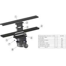 Sukar Duş Kanalı Line/4e Plain Izgara 50 cm