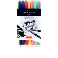 Dong-A Calli Grafico Kaligrafi Kalem Fırça Uç 7 Renk Set