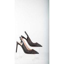 Topukla 4167 Taşlı Abiye Ayakkaabı İnce Topuk 15 Pont