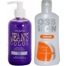 Acacia Jeans Color Saç Boyası Leylak 250ml ve Ossion Saç Boya Temizleyicisi 200ml