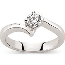 Bilezikhane Tektaş Pırlanta Yüzük 0,25 Ct H-Vs 4.20 Gram 18 Ayar Altın