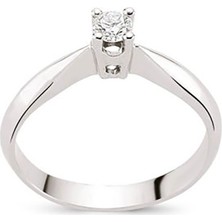 Bilezikhane Tektaş Pırlanta Yüzük 0,18 Ct G-Vs 3.15 Gram 18 Ayar Altın