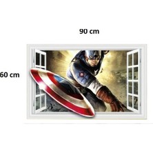 Kt Decoration Captain America Avengers Süper Kahraman Çocuk ve Genç Odası Sticker