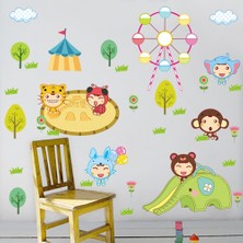 Kt Decoration Sevimli Bebekler Lunapark Bebek ve Çocuk Odası Pvc Duvar Sticker