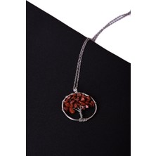 Taşmeran Jasper Doğal Taş Hayat Ağacı Kolye TKY0043