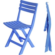 Sabanbaba  Bahçe - Balkon Iç ve Dış Mekan Plastik Katlanır Sandalye Mavi