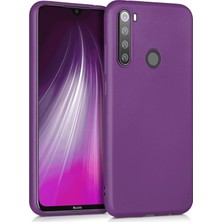 Logis Xiaomi Redmi Note 8 Kılıf Liquid Içi Kadife Tam Koruma Silikon Açık Mor