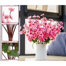 Nettenevime Yapay Çiçek Bahardalı Japon Kiraz Çiçeği 9 Dallı 35CM Pembe 3 Demet