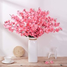 Nettenevime Yapay Çiçek Bahardalı Japon Kiraz Çiçeği 9 Dallı 40CM Pambe Açık