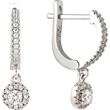 Afrodit Silver Pırlanta Tasarım Damla Gümüş Kadın Küpe