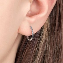 Afrodit Silver 21 mm Taşsız Halka Gümüş Küpe