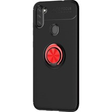 Hesaplı Dünya Samsung Galaxy M11 Kılıf M115 Selfie Yüzüklü Esnek Silikon Rvl
