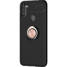 Hesaplı Dünya Samsung Galaxy M11 Kılıf M115 Selfie Yüzüklü Esnek Silikon Rvl