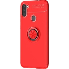 Hesaplı Dünya Samsung Galaxy M11 Kılıf M115 Selfie Yüzüklü Esnek Silikon Rvl