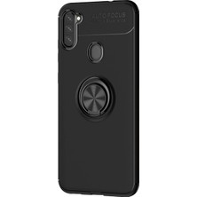Hesaplı Dünya Samsung Galaxy M11 Kılıf M115 Selfie Yüzüklü Esnek Silikon Rvl