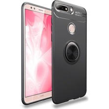 Hesaplı Dünya Huawei Y7 2018 Kılıf Selfie Yüzüklü Tutuculu Esnek Silikon Rvl