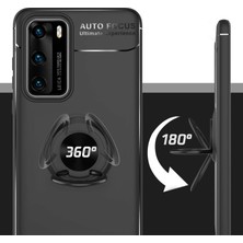 Hesaplı Dünya Huawei P40 Pro Kılıf Selfie Yüzüklü Standlı Silikon Rvl