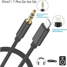 Longline iPhone Lightning To 3.5mm Jack Siyah Aux Kablo