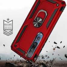 Case 4U Xiaomi Mi Note 10 Lite Kılıf Çift Katmanlı Yüzüklü Manyetik Vega Kapak Siyah