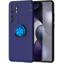 Case 4U Xiaomi Mi Note 10 Lite Kılıf Autofocus Shockprof Ravel Yüzüklü Standlı Slikon Kapak Lacivert