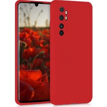 Case 4U Xiaomi Mi Note 10 Lite Kılıf Klasik Mat Renkli Yumuşak Premier Silikon Kırmızı