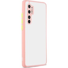 Case 4U Xiaomi Mi Note 10 Lite Kılıf Kamera Korumalı Mat Renkli Buzlu Hux Silikon Pembe