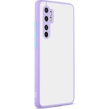 Case 4U Xiaomi Mi Note 10 Lite Kılıf Kamera Korumalı Mat Renkli Buzlu Hux Silikon Lila