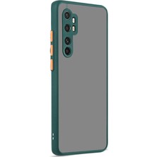 Case 4U Xiaomi Mi Note 10 Lite Kılıf Kamera Korumalı Mat Renkli Buzlu Hux Silikon Koyu Yeşil