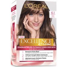 L'Oréal Paris Excellence Creme Saç Boyası - L'oréal Paris Excellence Creme Saç Boyası 6.1 Küllü Açık Kahve x 2