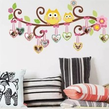 Cosy Home Gift Bebek Çocuk Odası Renkli Baykuş Ağacı Resim Albüm Sticker Pvc Duvar Süsü