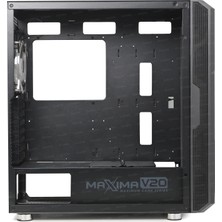 Dark Maxima V20 Temperli Cam Yan Panel, 2x20cm Ön + 1x12cm Arka ARGB LED Fanlı, Dikey Ekran Kartı Takılabilen, USB 3.0 Type-C, ATX Oyuncu Kasası (DKCHMAXV20)