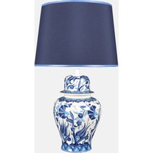 Qdec Bleu Blanc Şah Vazo Abajur Turkuaz Lale Karanfil Mavi