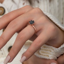 Ervanur Rose Altın Kaplama Zirkon Taşlı Lotus Çiçeği Kadın Yüzük